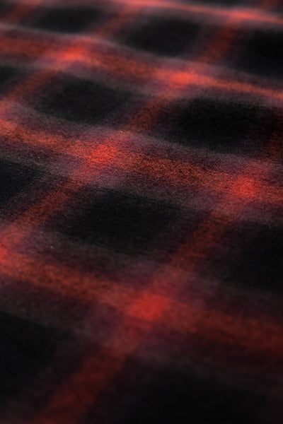 Cotton Rayon Ombre Check Western Shirt - Red