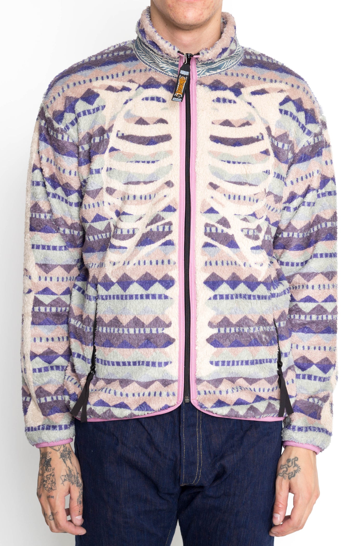 ASHLAND Stripe & BONE Fleece ZIP Blouson - Purple