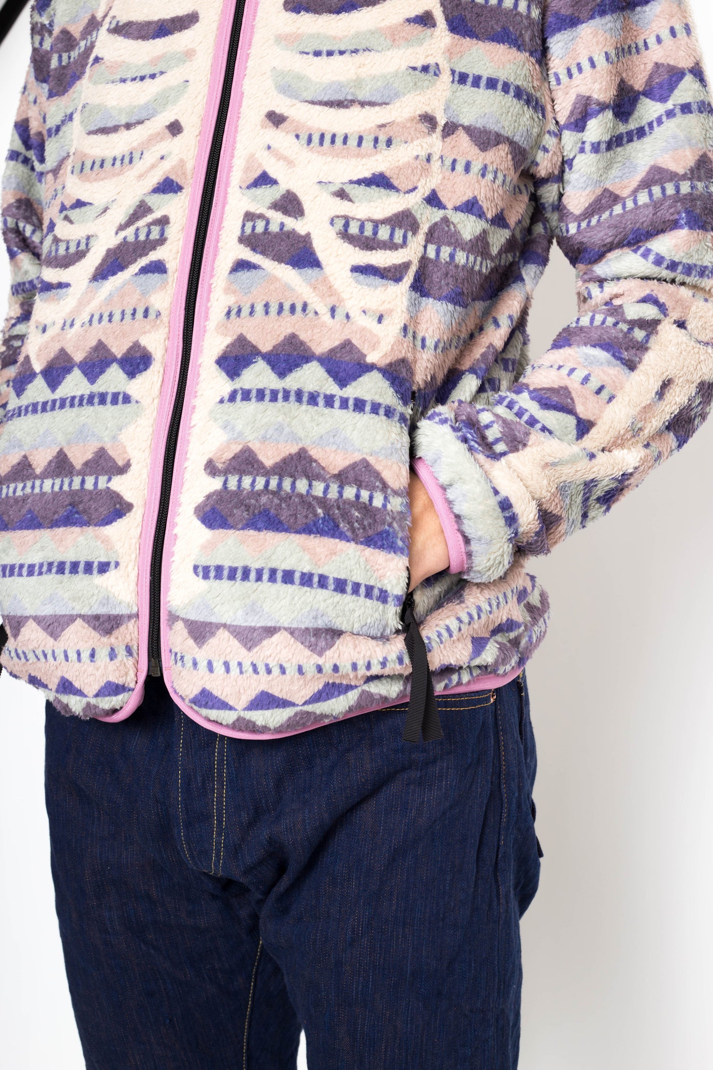 ASHLAND Stripe & BONE Fleece ZIP Blouson - Purple