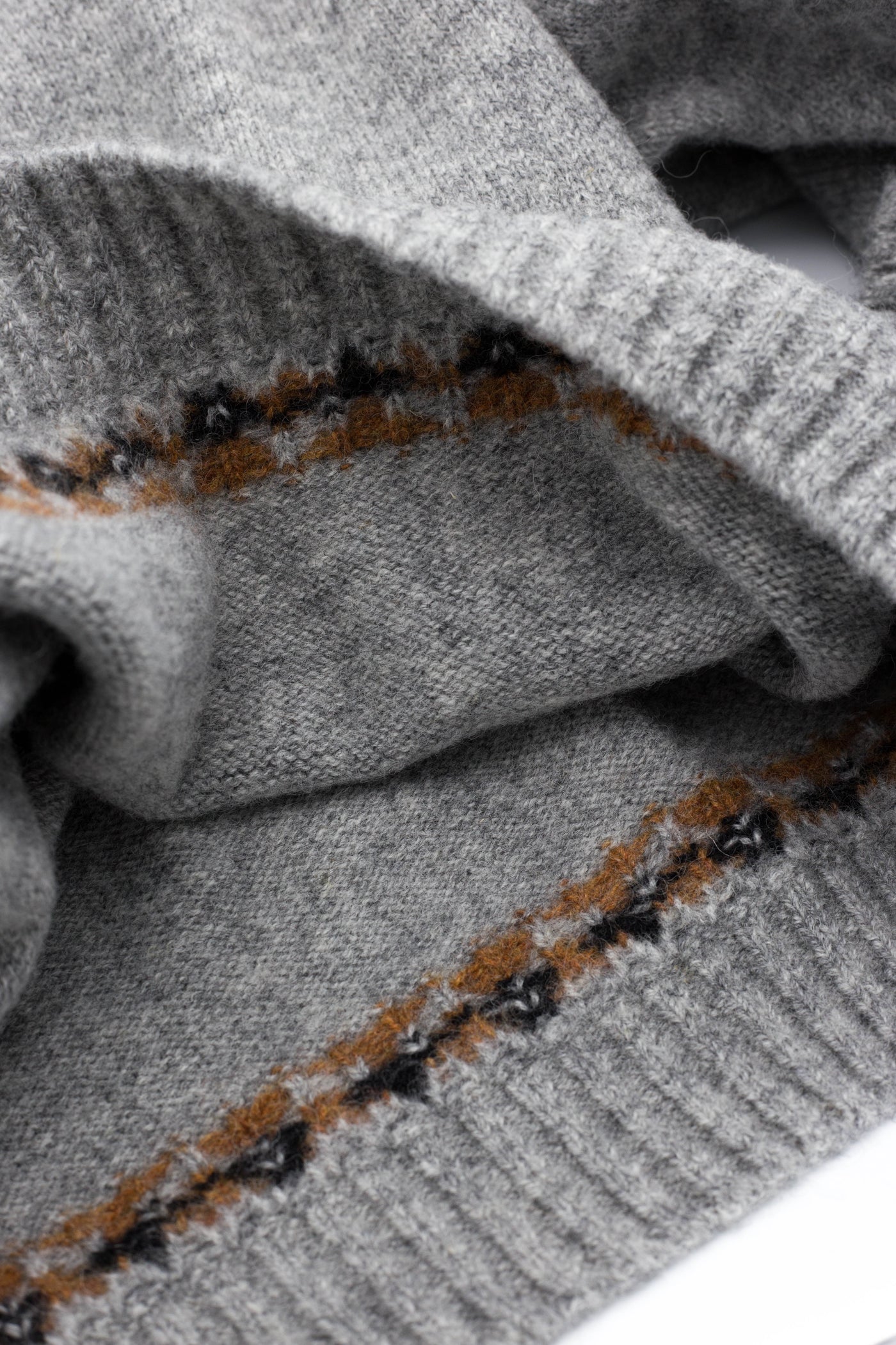 5G Wool Elbow VIRGIN MARY Nordic Sweater - Grey