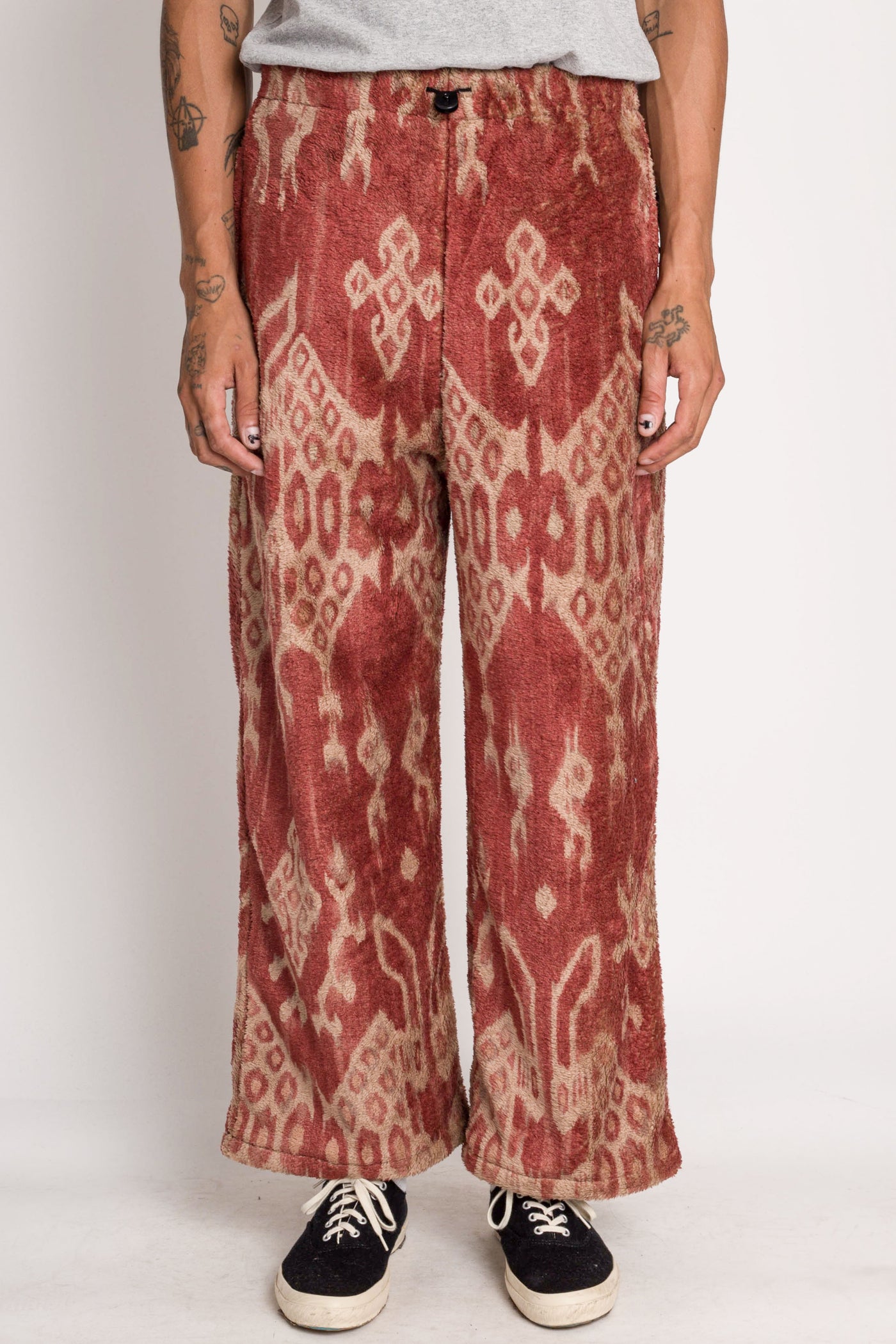 JAVA KASURI Fleece EASY Straight Pants - Red