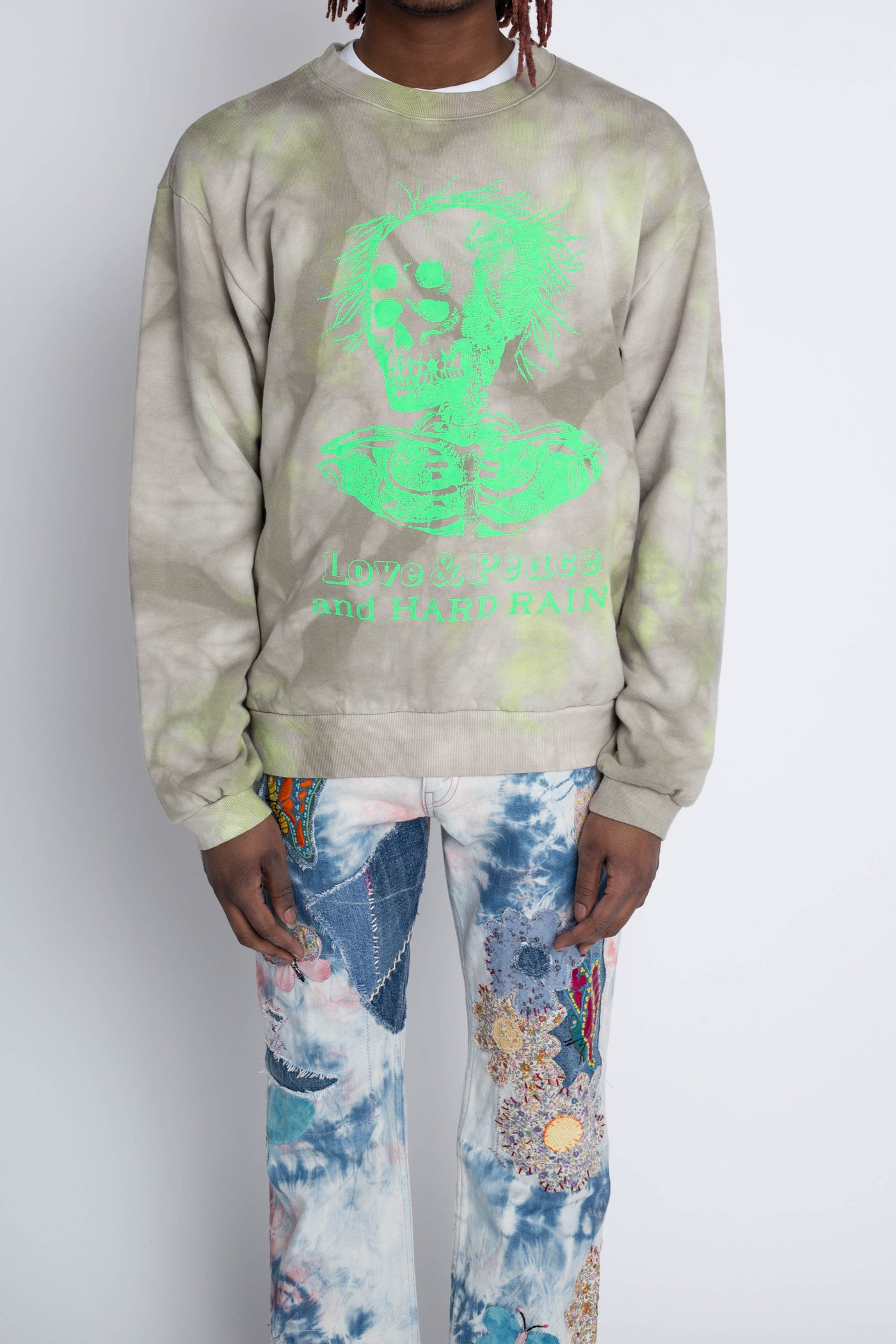 ECO SWT Knit HARDRAIN SKULL (Ashbury Dyed) - Khaki x Yellow
