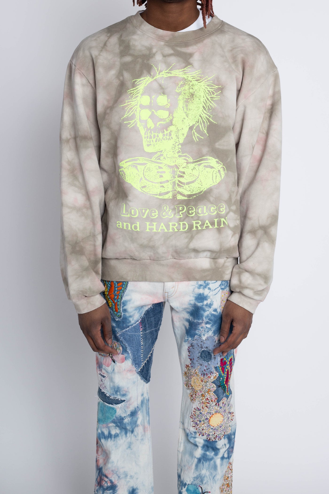ECO SWT Knit HARDRAIN SKULL (Ashbury Dyed) - Pink x Khaki