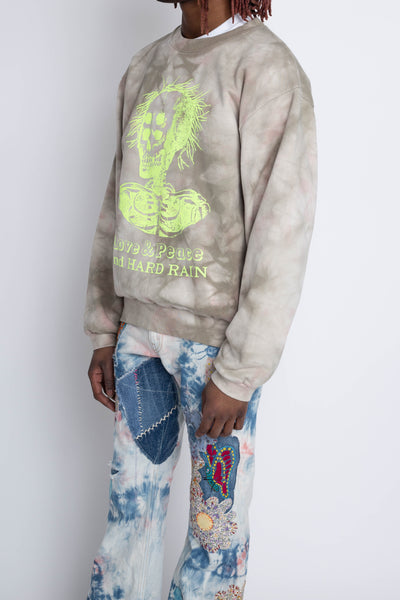 ECO SWT Knit HARDRAIN SKULL (Ashbury Dyed) - Pink x Khaki