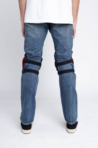 DENIM REPAIR Knee Pad - Burgundy X Grey