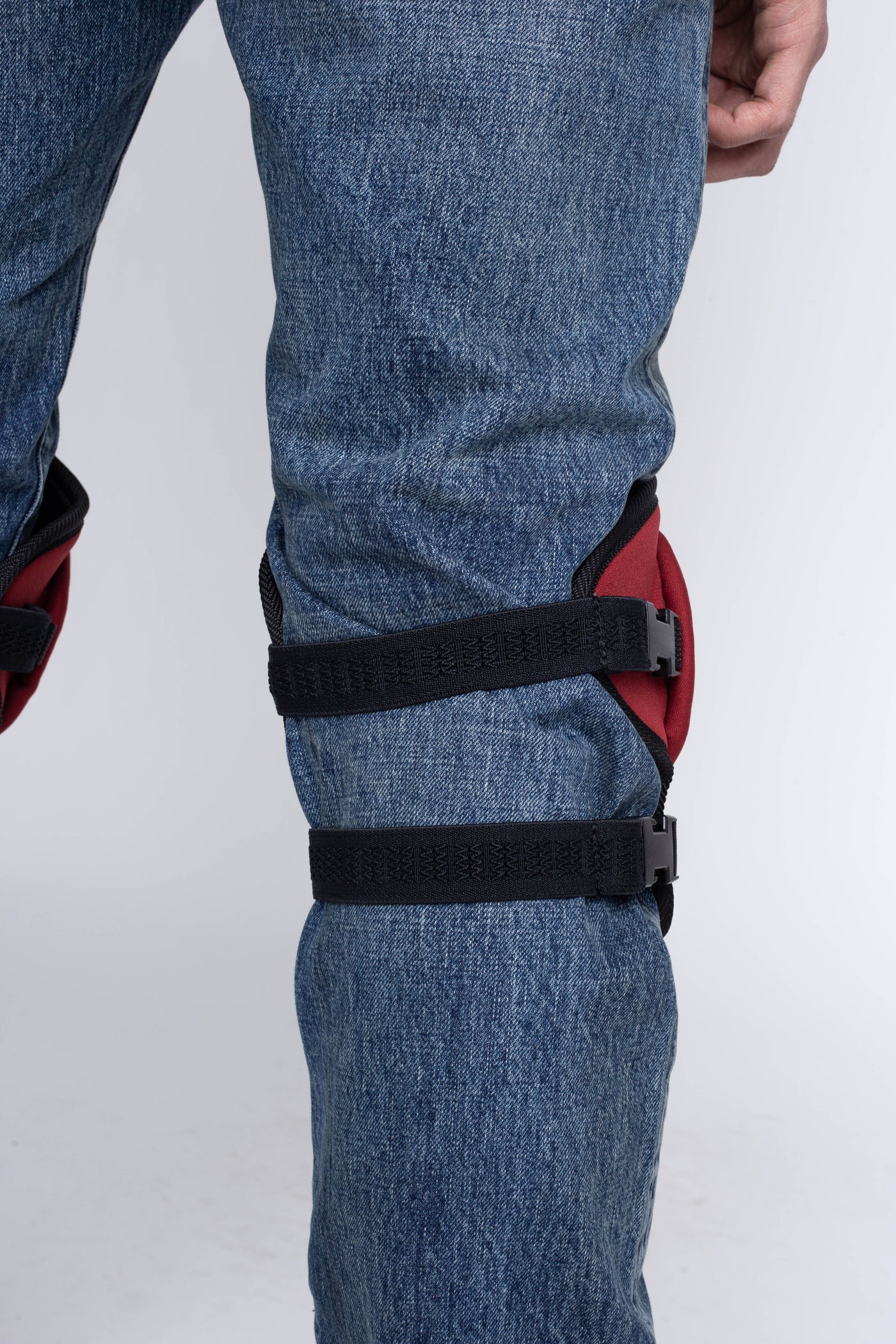 DENIM REPAIR Knee Pad - Burgundy X Grey