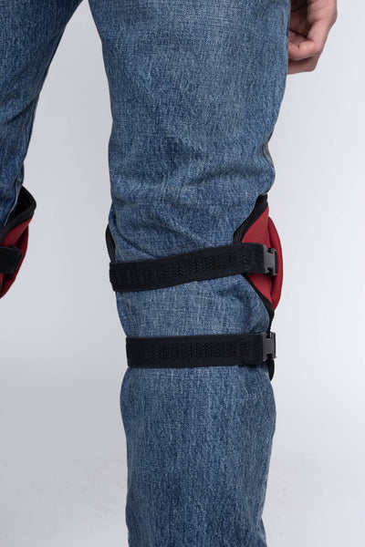 DENIM REPAIR Knee Pad - Burgundy X Grey
