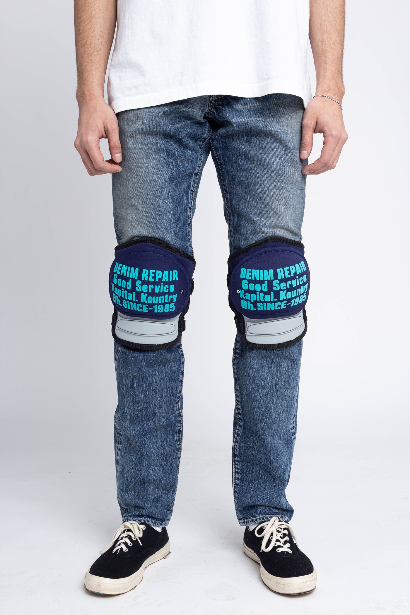 DENIM REPAIR Knee Pad - Navy X Grey