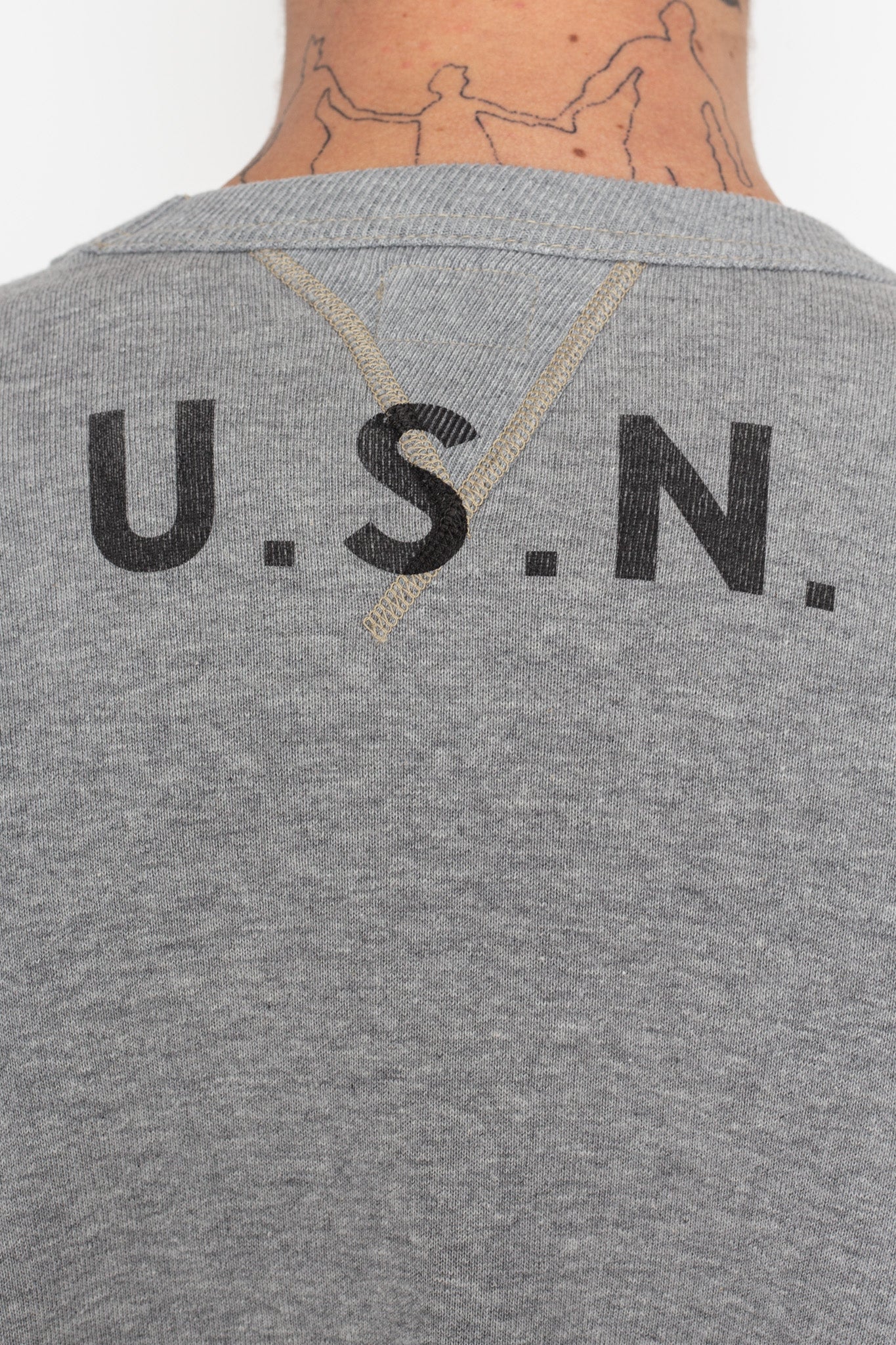 Military Sweat Shirt "USN" - Grey