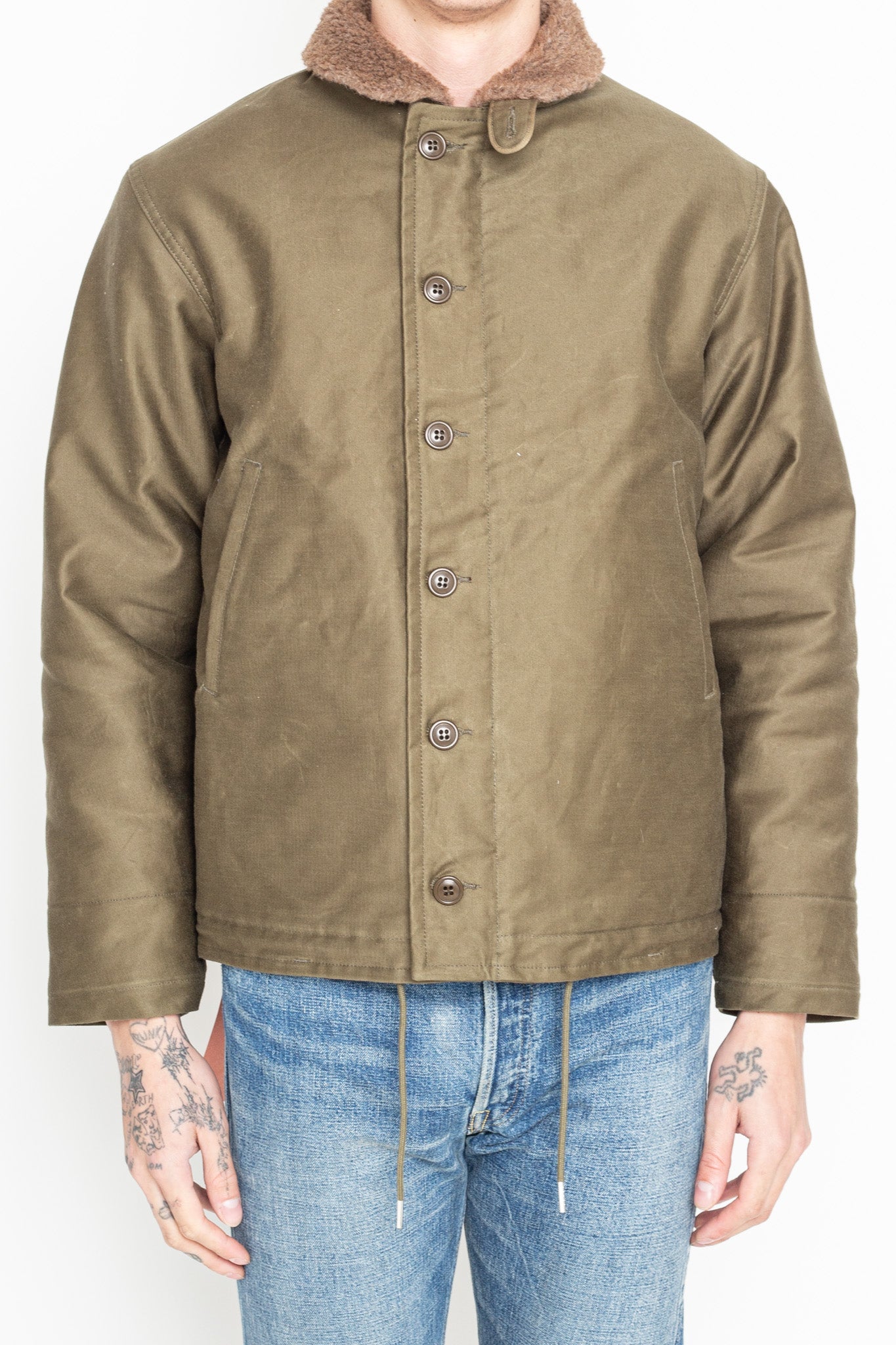 N-1 Deck Jacket in Olive (Exclusive Plain Edition)