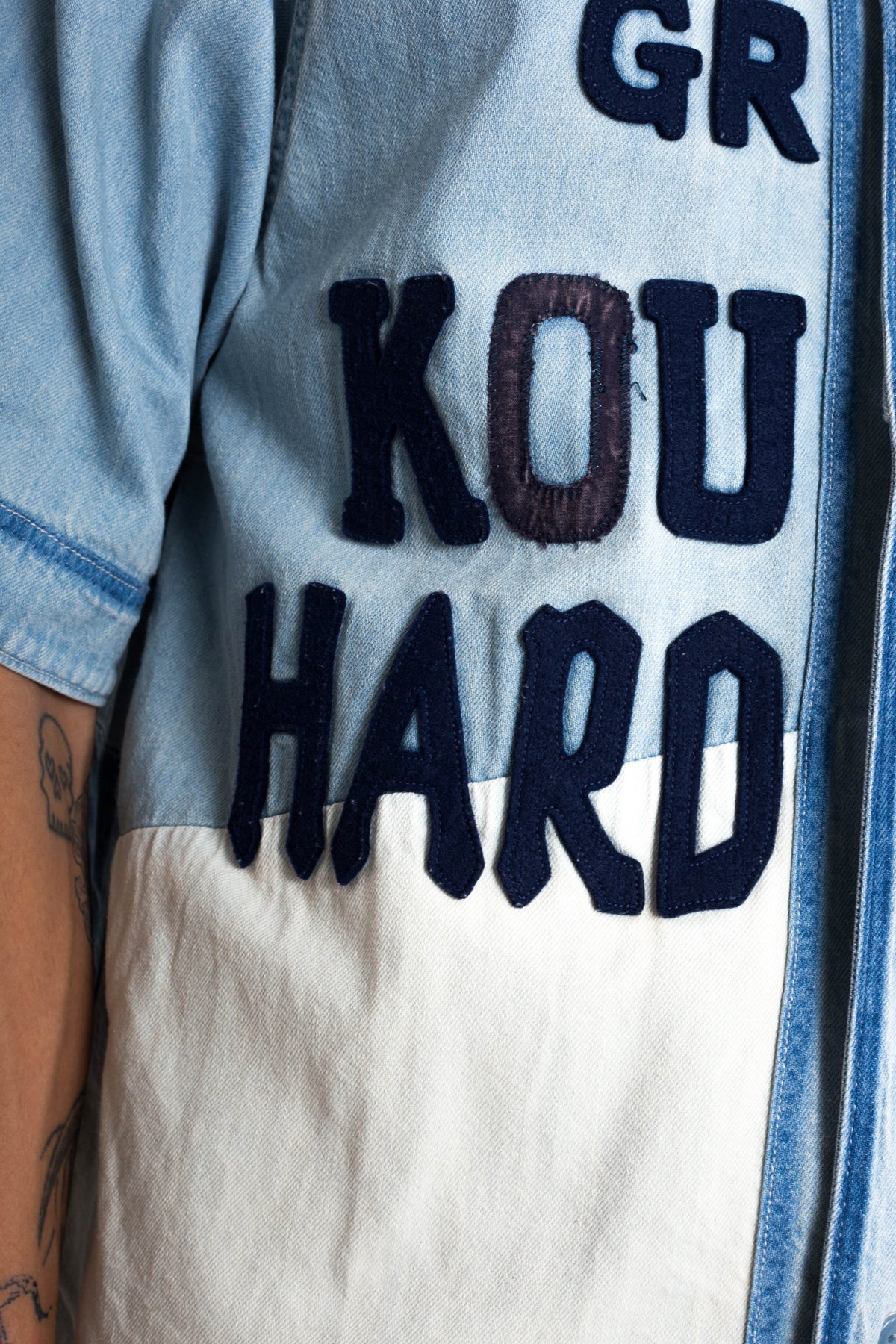 Kapital 8oz Denim Great Kountry Damaged Baseball Shirt