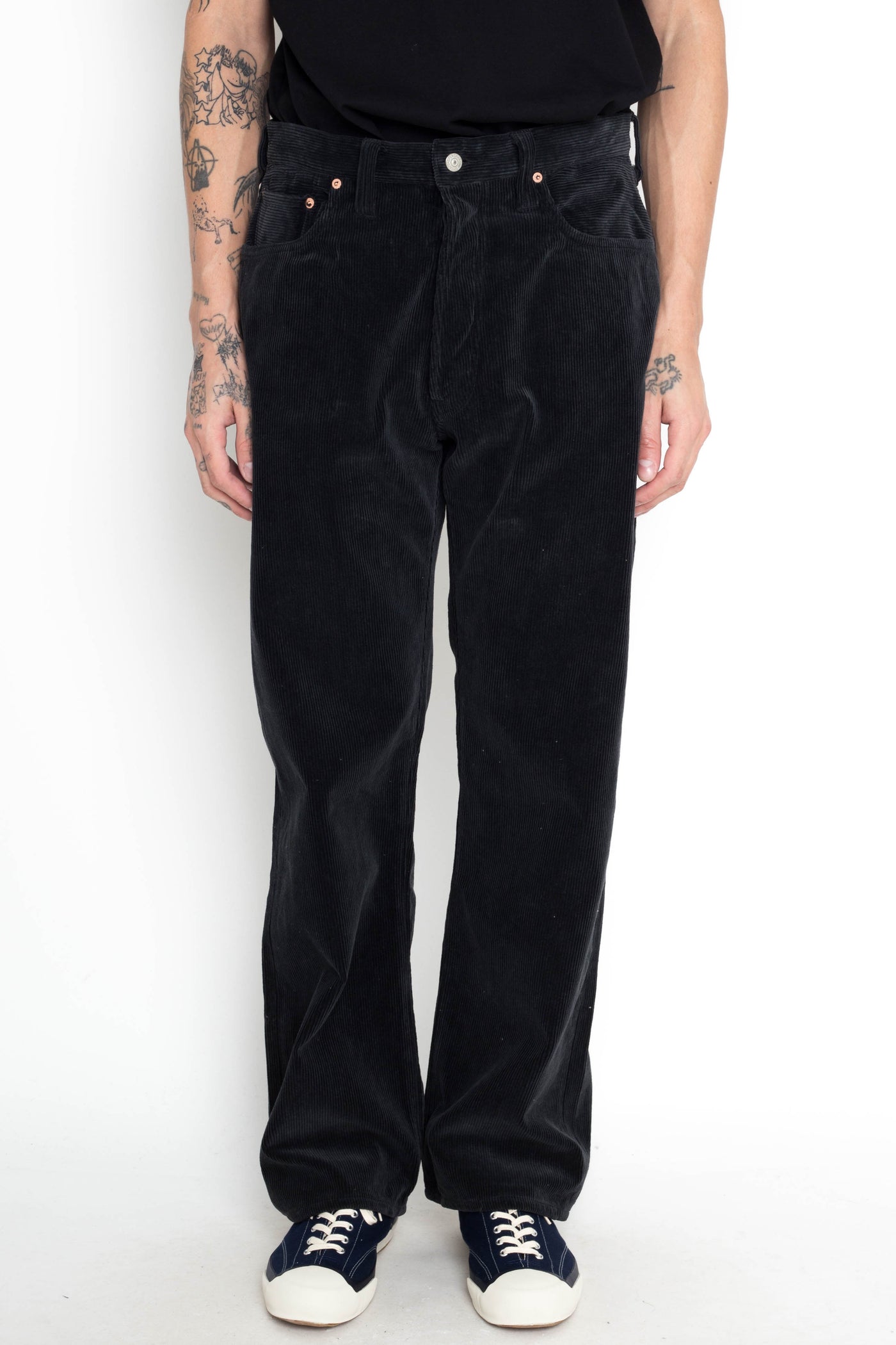 9W Corduroy 5 Pocket Pants 1947 Model - Black
