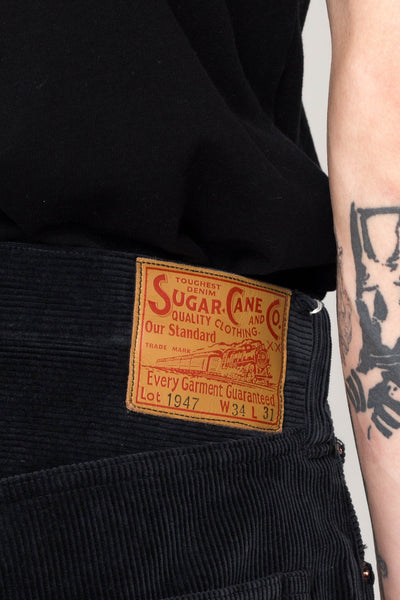 9W Corduroy 5 Pocket Pants 1947 Model - Black