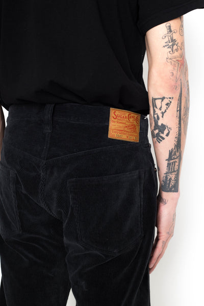 9W Corduroy 5 Pocket Pants 1947 Model - Black