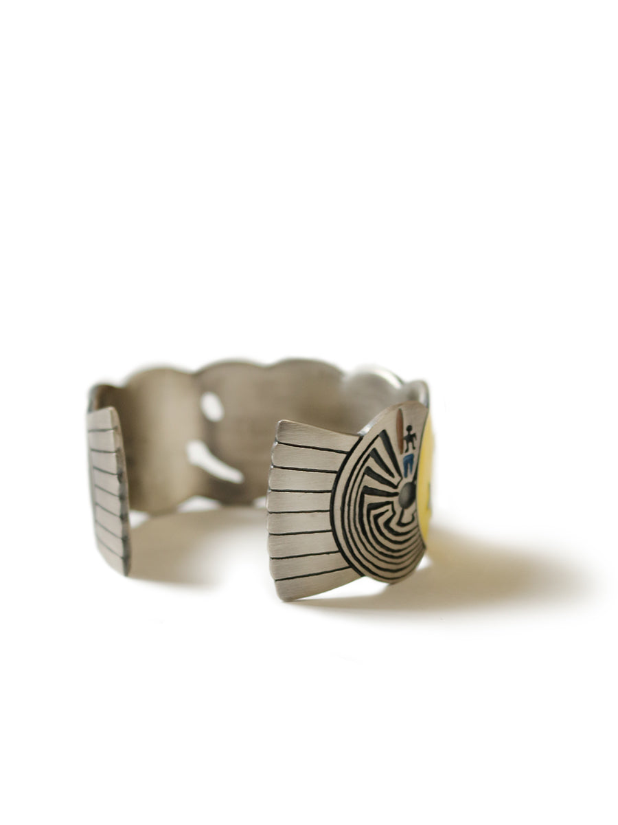 Brass SURF men in MAZE Bangle (Thin)