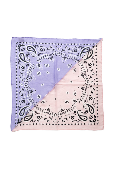Destin Italian made Dual Tone Bandana. Color: Lilac x Pink 2 tone Extra fine cotton Light and soft touch 100% cotton Made in Italy Size: 23.5" x 23.5" Unisex. Multipurpose. Purple x Pink. Unisex. 