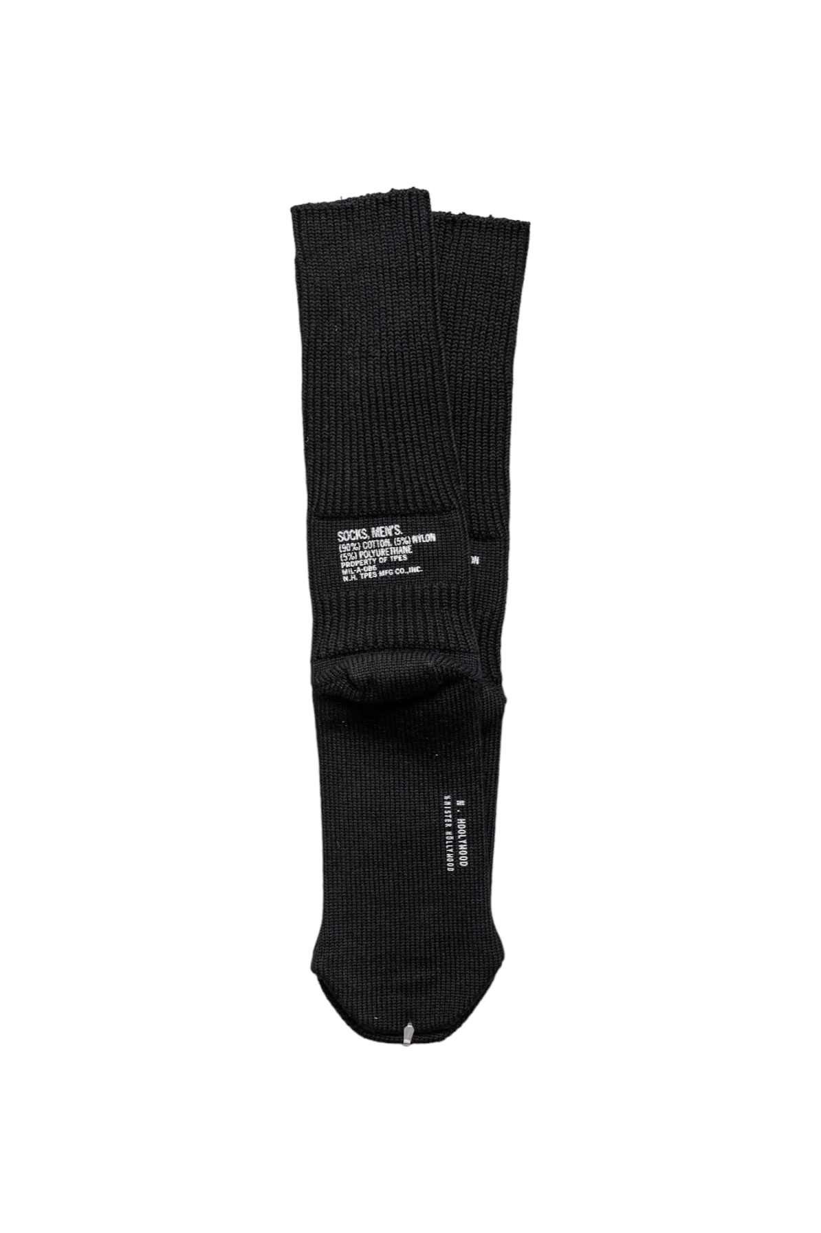 From N. Hoolywod are crew length Ribbed socks. Milspec printed on the back, it is visible when you put on short shoes. Made of cotton which has crude texture. 90% cotton, 5% nylon, 5% polyurethane. Made In Japan 
